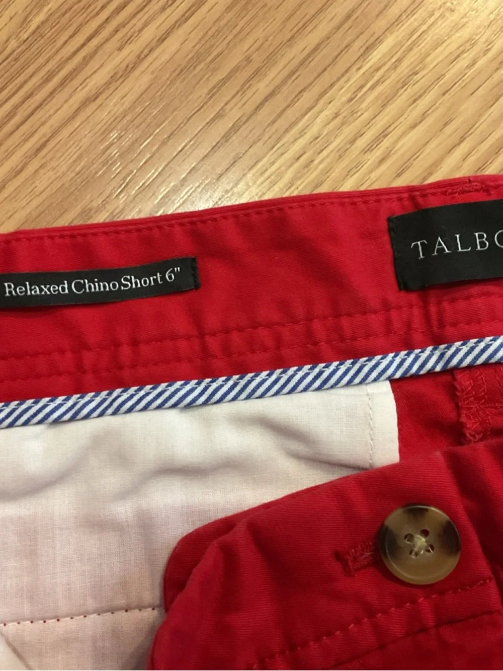 Talbots Red Women’s Bermuda Shorts with Striped Cuff